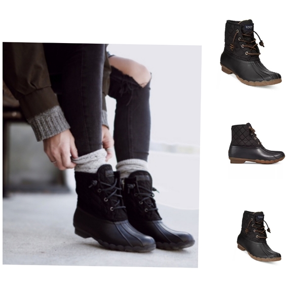 sperry women's saltwater quilted duck booties